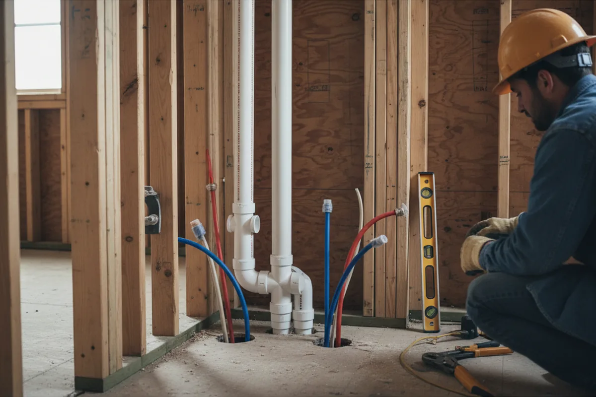 Drain and supply rough-in during Garbage Disposal Repair in Pleasanton